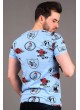 91 Baskılı Açık Mavi T-shirt