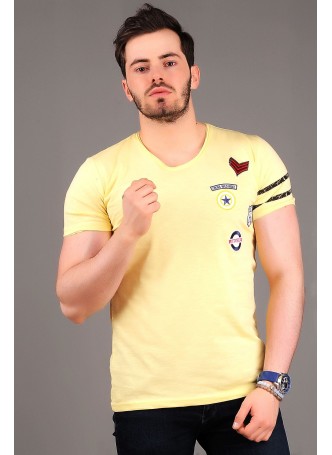 Apoletli Sarı T-shirt