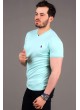 V Yaka Nil Yeşili T-shirt