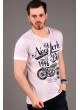 NY BAskılı Gül Kurusu T-shirt