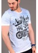 NY Baskılı Mavi T-shirt