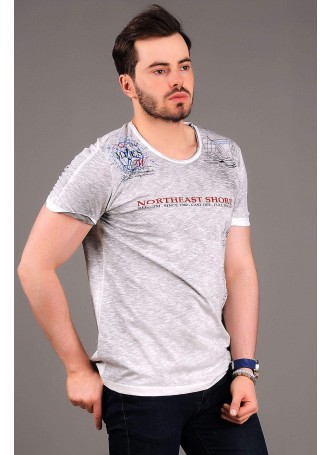 North Baskılı Füme T-shirt