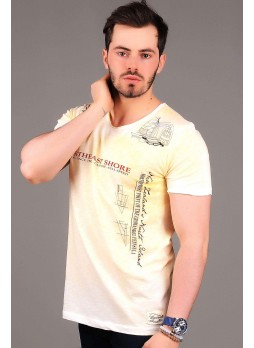 North Baskılı Sarı T-shirt