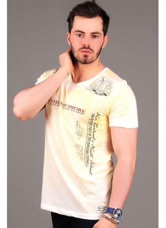North Baskılı Sarı T-shirt