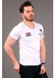 Apoletli Beyaz T-shirt