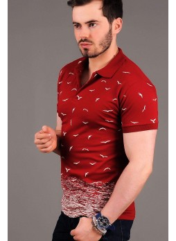 Martılı Polo Yaka Kırmızı T-shirt
