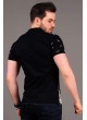 Martılı Polo Yaka Siyah T-shirt