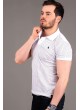 Petek Desen Beyaz Polo Yaka T-shirt