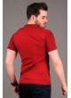 Petek Desen Kırmızı Polo Yaka T-shirt