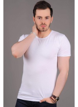 O Yaka Basic Beyaz T-sihrt