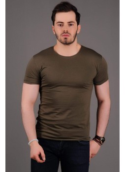 O Yaka Basic Haki T-shirt