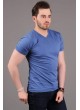 V Yaka Basic Mavi T-shirt
