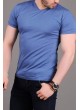 V Yaka Basic Mavi T-shirt
