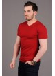 V Yaka Basic Kırmızı T-shirt
