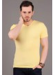 V Yaka Basic Sarı T-shirt