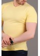 V Yaka Basic Sarı T-shirt