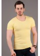 U Yaka Basic Sarı T-shirt