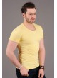 U Yaka Basic Sarı T-shirt