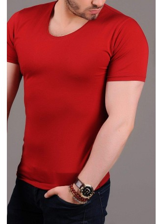 U Yaka Basic Kırmızı T-shirt