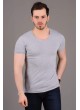 U Yaka Basic Gri T-shirt