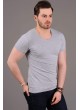 U Yaka Basic Gri T-shirt