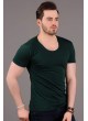 U Yaka Basic Yeşil T-shirt