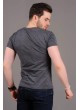Hood Kabartma Baskı Füme T-shirt