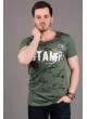Stamp Baskılı Yeşil T-shirt