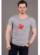 Yaprak Kabartma Gri T-shirt