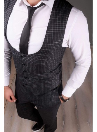 Kareli Antrasit Cepken Pantolon