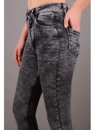 Parçalı Paça Siyah Denim
