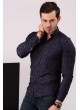 Desenli Lacivert Gömlek 