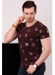 Yıldız Baskılı Kahve T-shirt