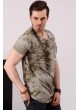 Armalı Desenli Haki T-shirt