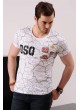 Baskılı Armalı Beyaz T-shirt