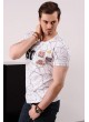 Baskılı Armalı Beyaz T-shirt