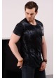 Armalı Desenli Siyah T-shirt