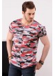 Fermuar Detay Kamuflaj T-shirt