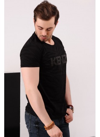 Desenli Siyah T-shirt