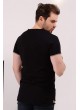 White Baskılı Siyah T-shirt