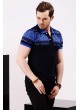 Desenli Polo Yaka Lacivert T-shirt