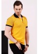 Desenli Polo Yaka Sarı T-Shirt