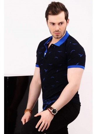 Martılı Polo Yaka Lacivert T-shirt