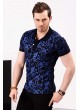 Mavi Desenli Polo Yaka Lacivert T-shirt