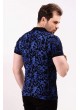 Mavi Desenli Polo Yaka Lacivert T-shirt