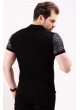 Petek Desen Siyah Polo Yaka T-shirt