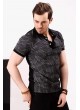 Petek Desen Siyah Polo Yaka T-shirt