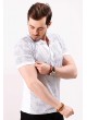 Petek Desen Polo Yaka Beyaz T-shirt