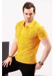 Petek Desen Sarı Polo Yaka T-shirt