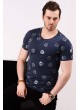 Yıldız Baskılı Lacivert T-Shirt